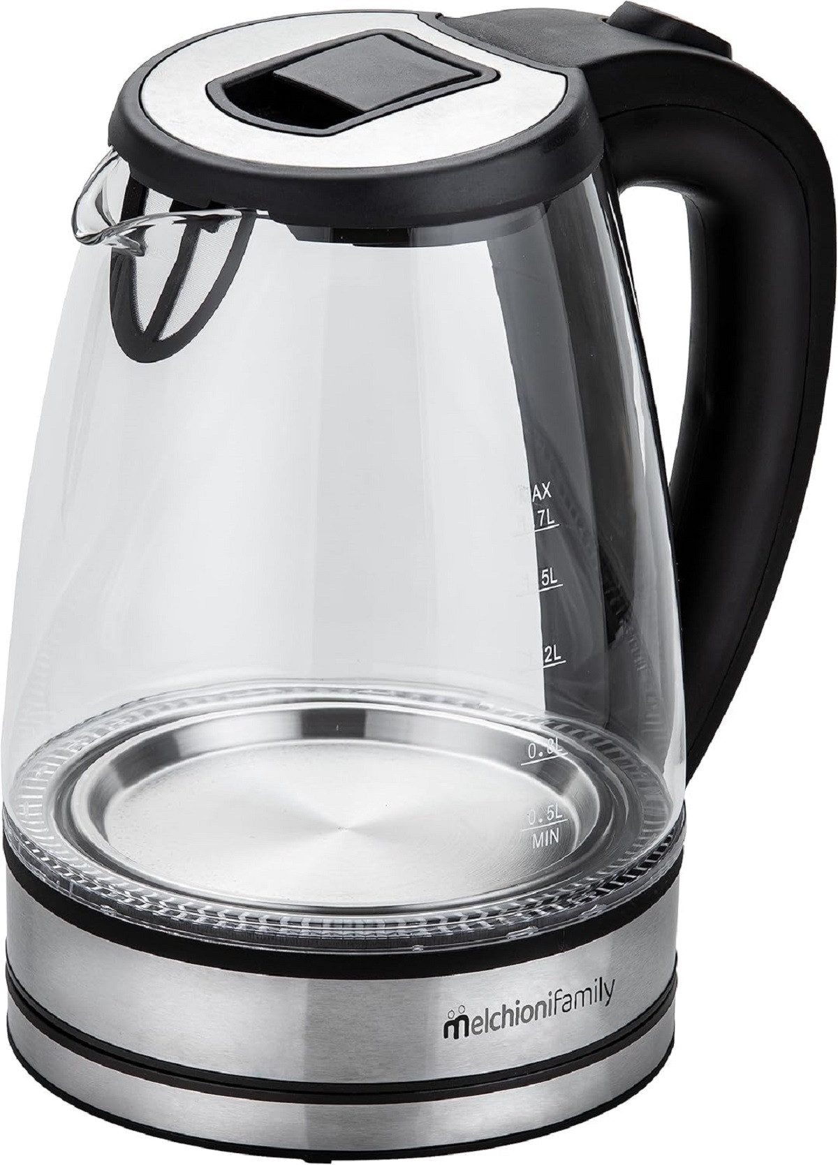 Wasserkocher Glas-Wasserkocher 1,7 Lt. 2200 W mit Trockenlaufschutz mit LED-Licht