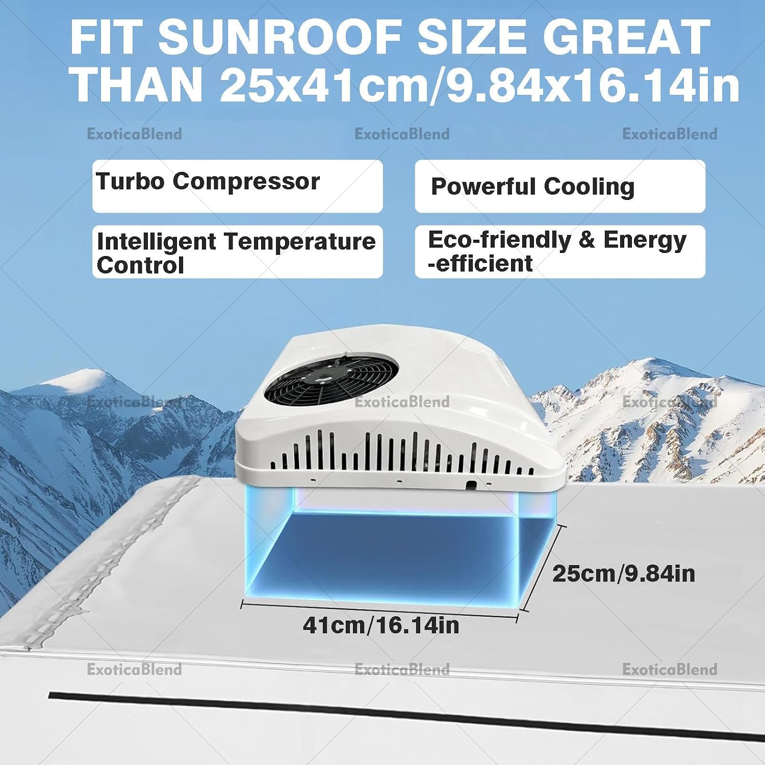 12V/24V Wohnmobil-Klimaanlage (Flachprofil), extrem niedriger Energieverbrauch, leise Klimaanlage – für netzunabhängiges Camping, Wohnmobile, LKW und Anhänger 24V