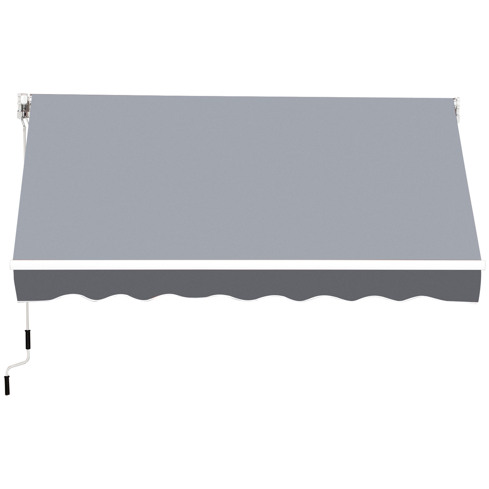 Outsunny Manuell ausziehbare Markise dim. 2,5B x 2T (Ausladung) m einstellbare Neigung Markise aus Alu. wasserdichtes hochdichtes Polyester Grau