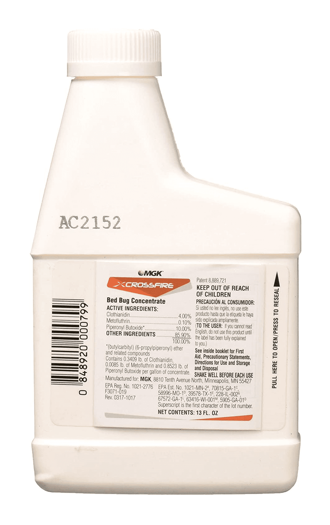Crossfire Bed Bug Concentrate 13oz &ndash; Non Staining, Quick Kill Formula for All Life Stages, Indoor Use