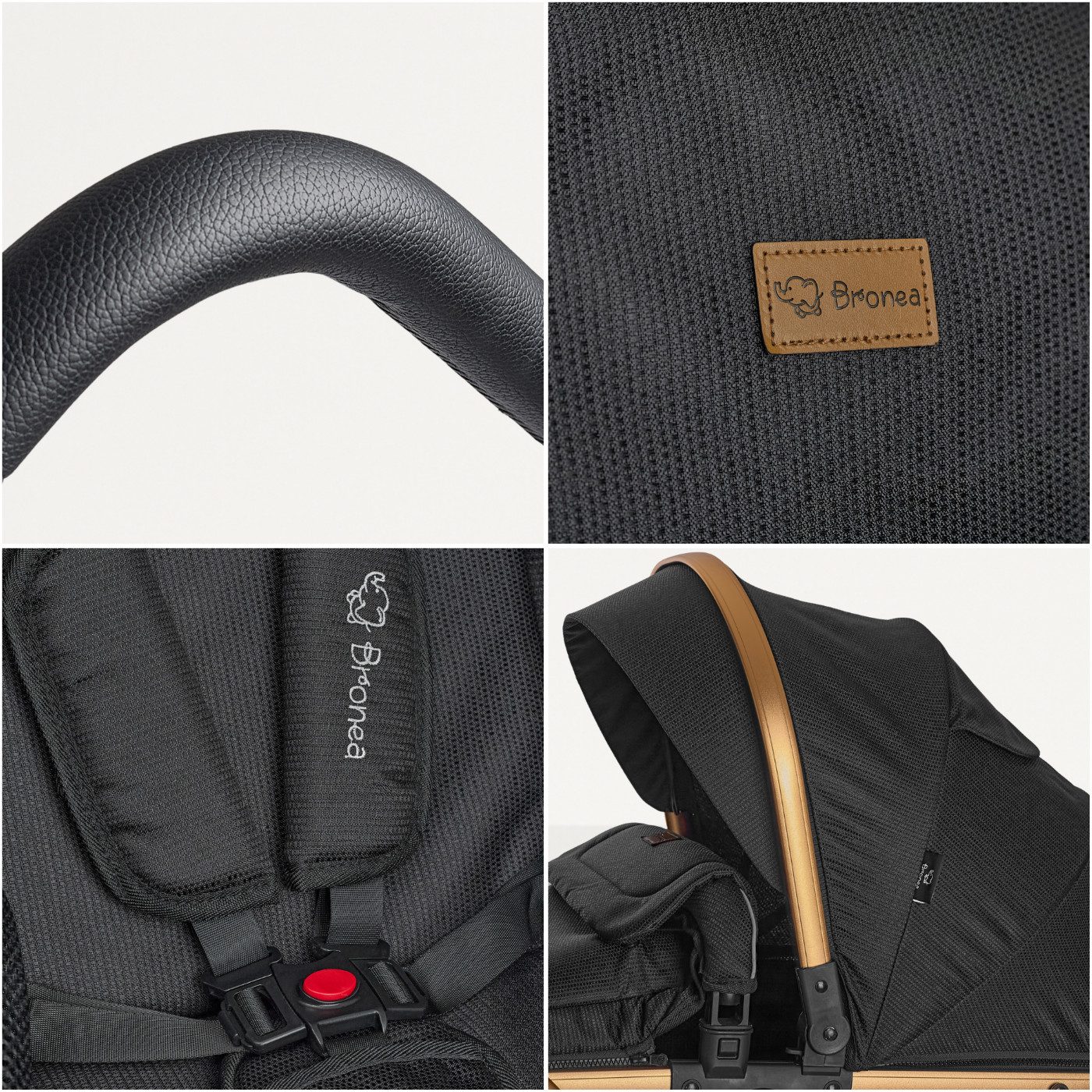 Kombi-Kinderwagen EXQUISE 2.0 Kinderwagen 3-in-1 SCHWARZ/GOLD mit BUGGY, AUTO-BABYSCHALE