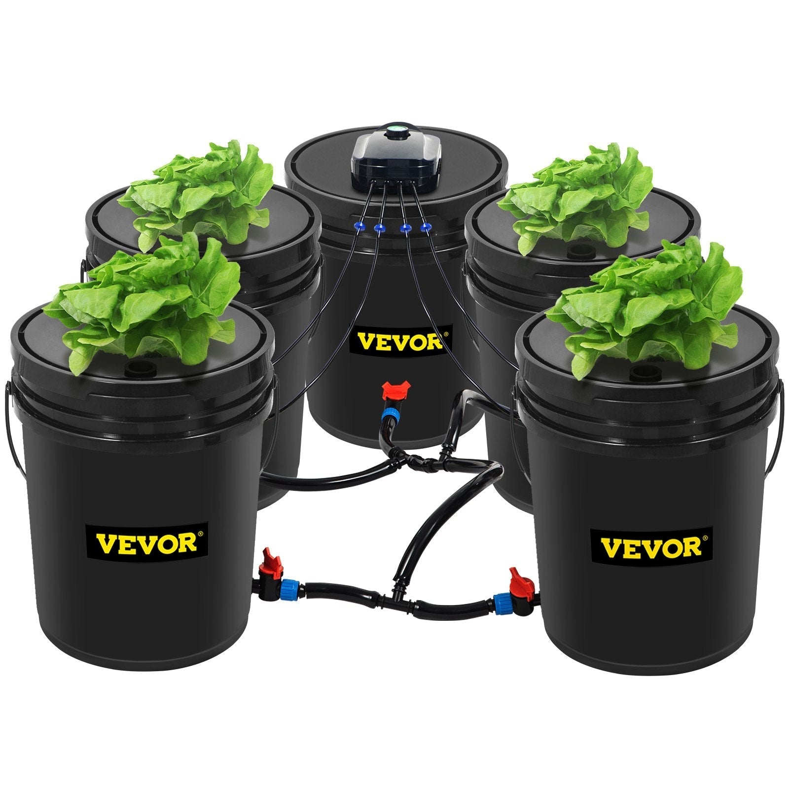 5 Gallon 5 Bucket DWC Hydroponic System for Deep Water Culture