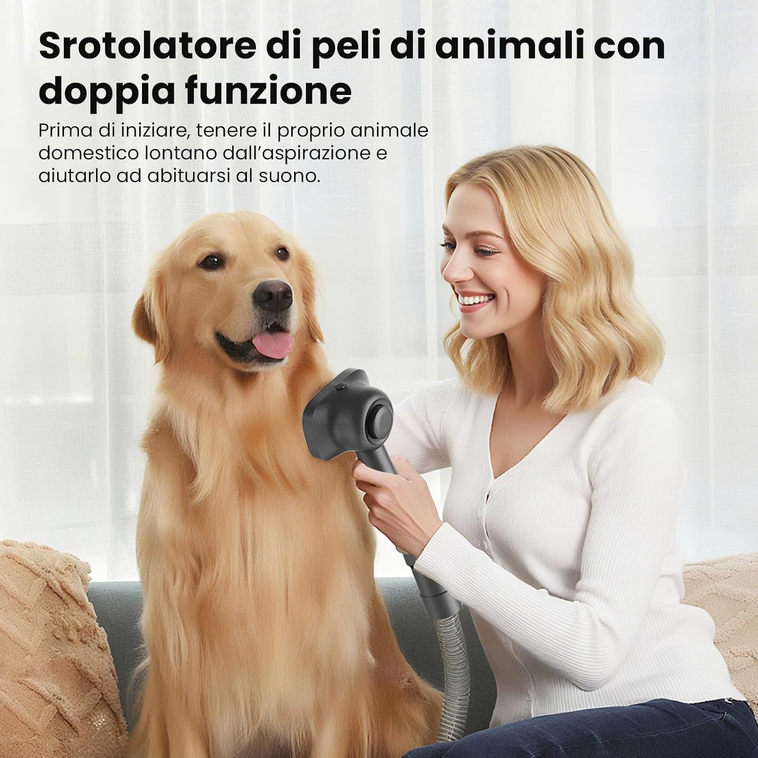 FURGO Flex V16 Aspirapolvere Senza Fili, 600W/58000Pa/80Min, Scopa Elettrica Senza Fili con Tubo Pieghevole, Tubo Estensibile da 1m, Srotolatore di Peli di Animali, Per Pavimenti/Tappeti