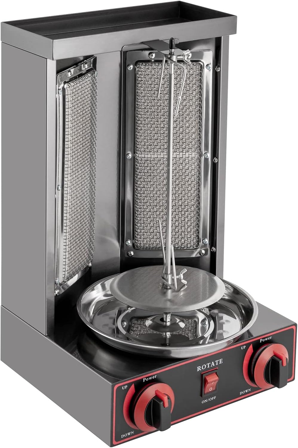 Döner-Vertikal-Multigrill, 3000W Dönergrill mit 360° Rotation, Gyrosgrill für Zuhause, Gewerblicher Vertikalgrill, Gastronomie und Camping