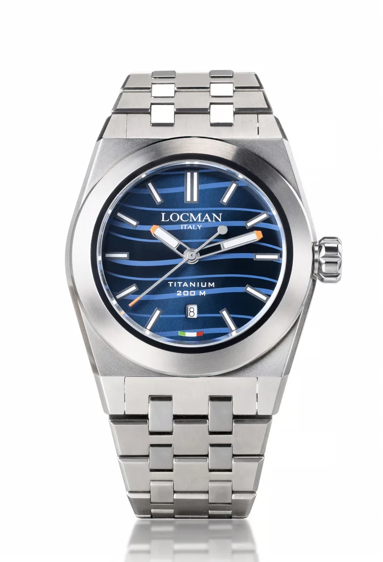Orologio Locman Stealth Titanio quadrante blu sunray 0223T02S-00BLWHB0