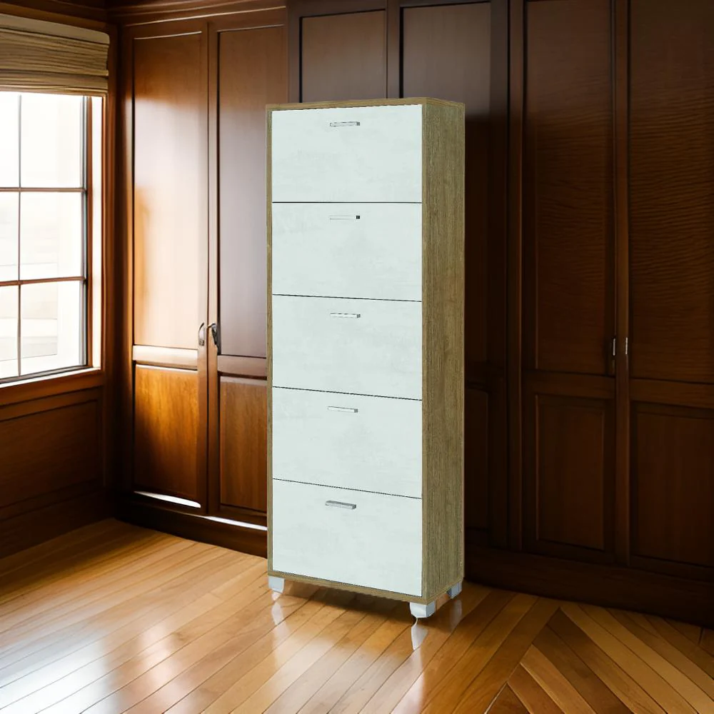 Scarpiera con ante per interno, elegante, resistente con montaggio facile 70 x 29 cm