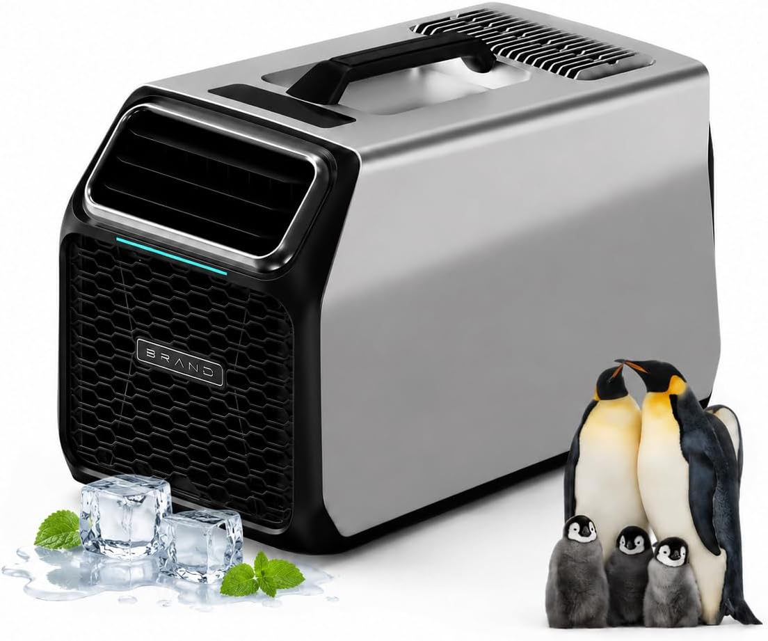 Tragbare Zeltklimaanlage,3500 BTU,effiziente Kühlung,mobile Campingklimaanlage,Kühlung+Entfeuchtung+Ventilator+ Schlafmodus+Timer, für Zelte,Wohnmobile,Outdoor-Aktivitäten und Zuhause Gray