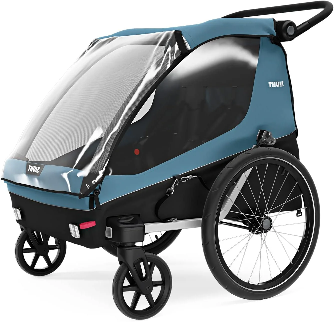 Thule Courier fietsaanhanger honden, fietsaanhanger voor 2 kinderen Aegean Blue One-Size