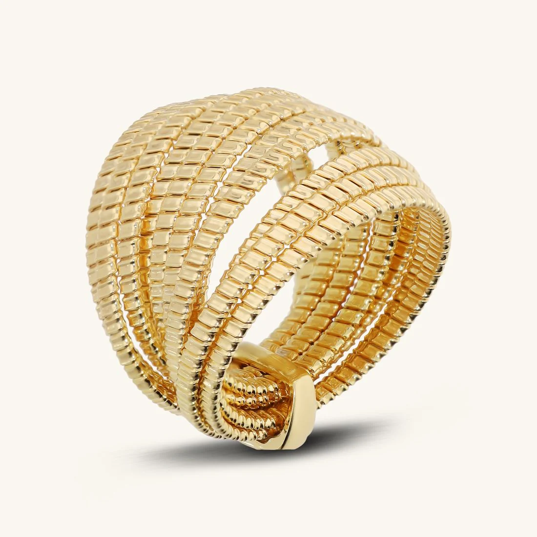 Anello Etrusca Gioielli a fascia multifilo con texture rigata M17101RBR.YGXXIT