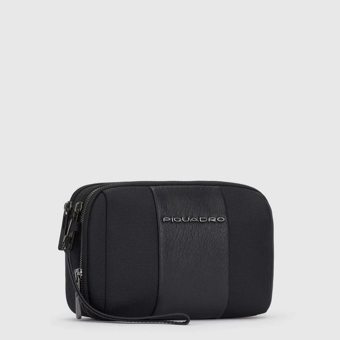 Pochette Piquadro a due scomparti in pelle e tessuto AC5940BR2R-N