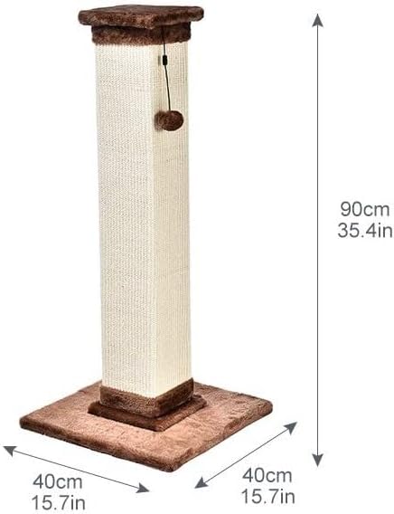 Tiragraffi per gatti da interno, standard, con giocattolo pendente, 80 cm, grigio