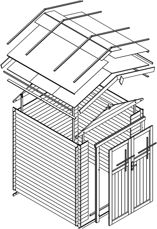 Gartenhaus Holz - Geräteschuppen Holz - Gerätehaus Hochwertige abschließbare Tür B236xL226xH218 cm/ 4,33 m2 - Fahrrad Schuppen - Gartenhäuser & aufbewahrung Wasserfestes Dach TIMBELA M369F