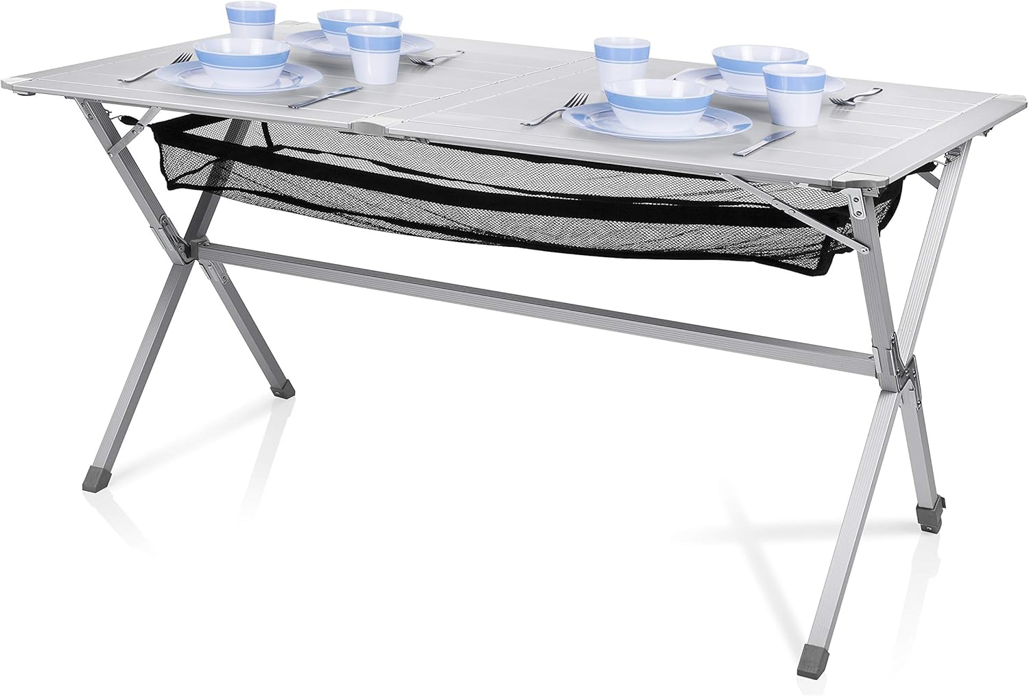 Campart TA-0413 Travel Tavolo Roll-up - Alluminio - Per 4 persone - 110 x 70 cm