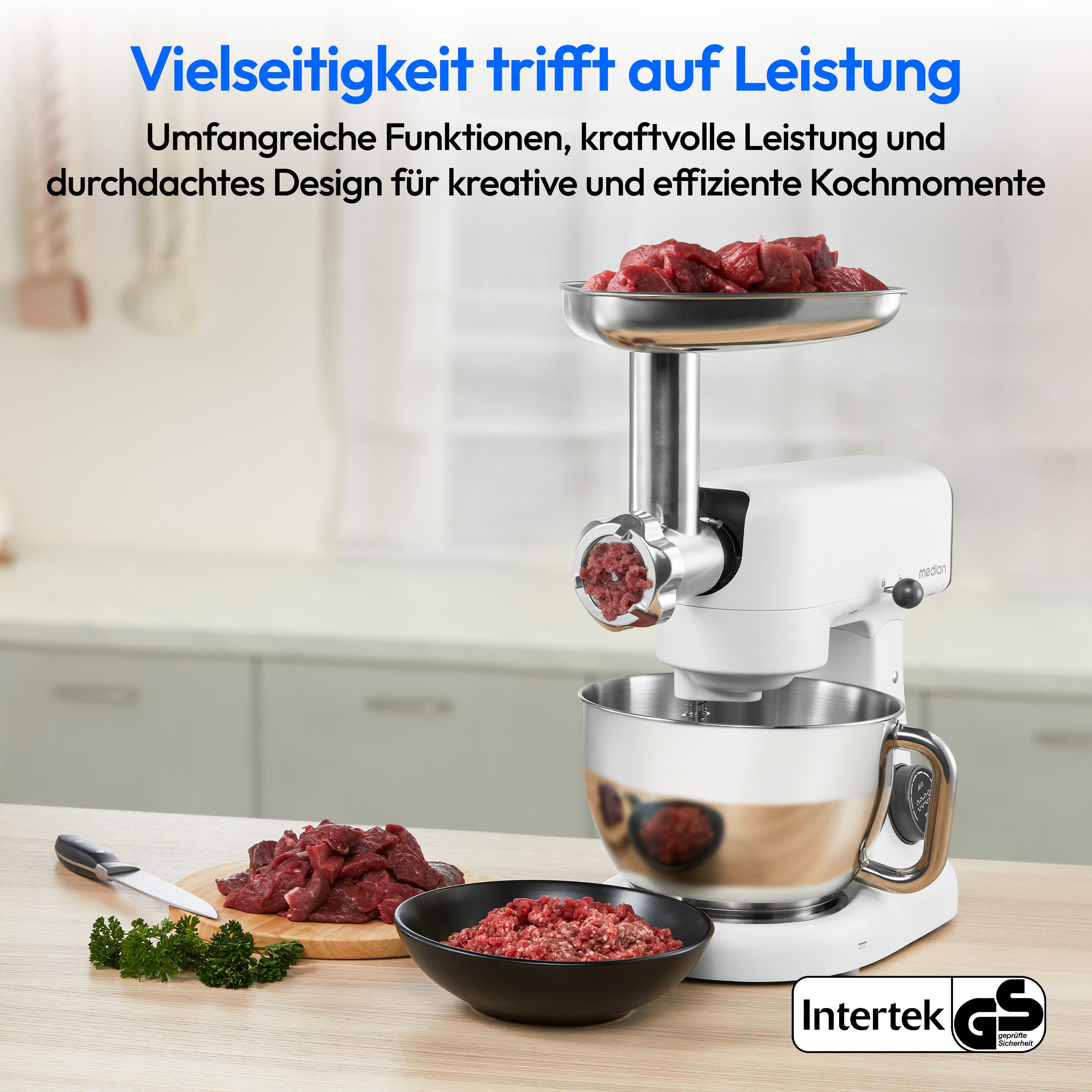 Küchenmaschine MD12600, Ultraleiser 800 W Gleichstrom-Motor
