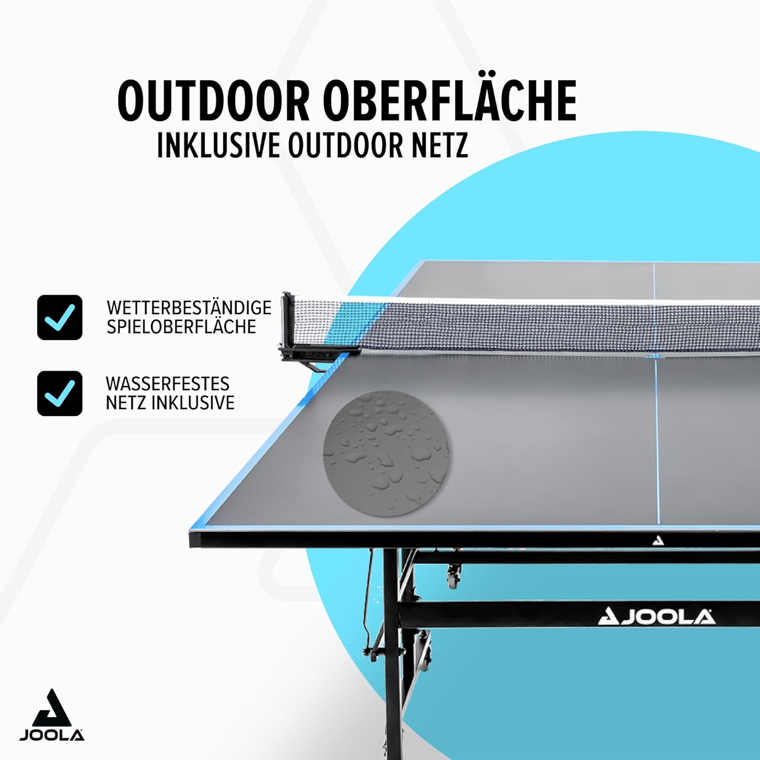 JOOLA Tavolo da ping pong professionale per esterni, 6 mm, superficie composita in alluminio, resistente alle intemperie, pieghevole, con rete inclusa