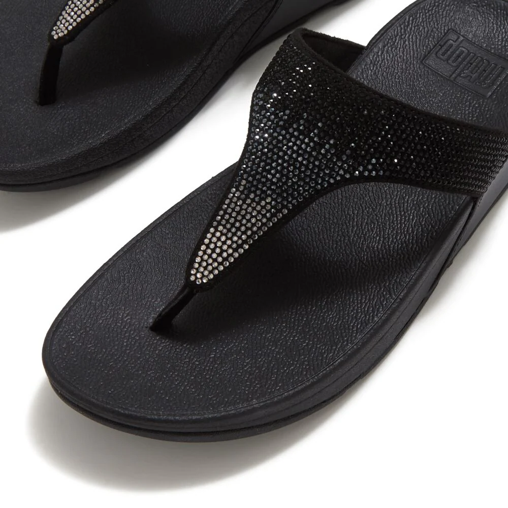 FitFlop Lulu Ombre-Glitzer Black Zehensteg