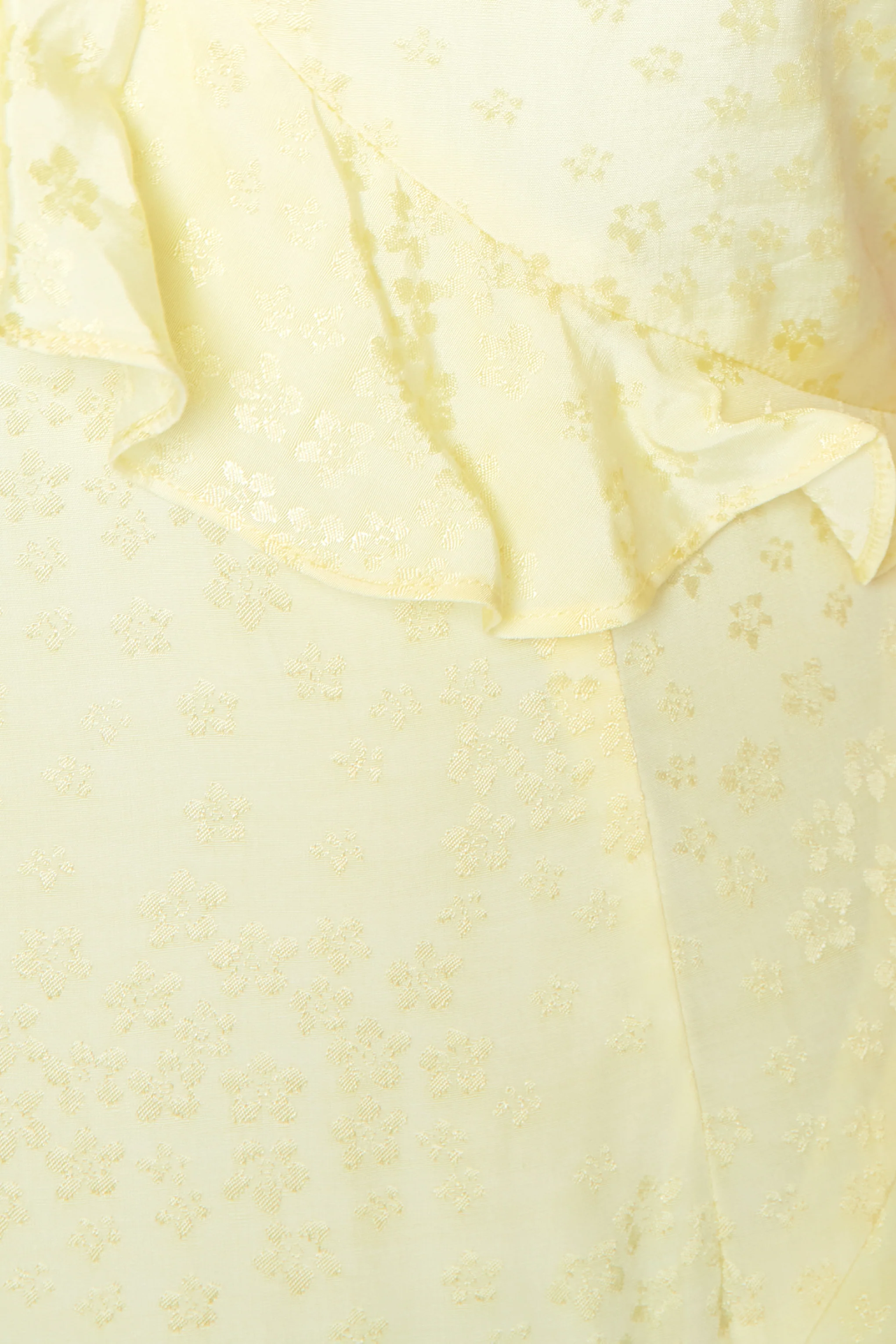 Abigail Pale-Yellow Ruffle Maxi-Dress