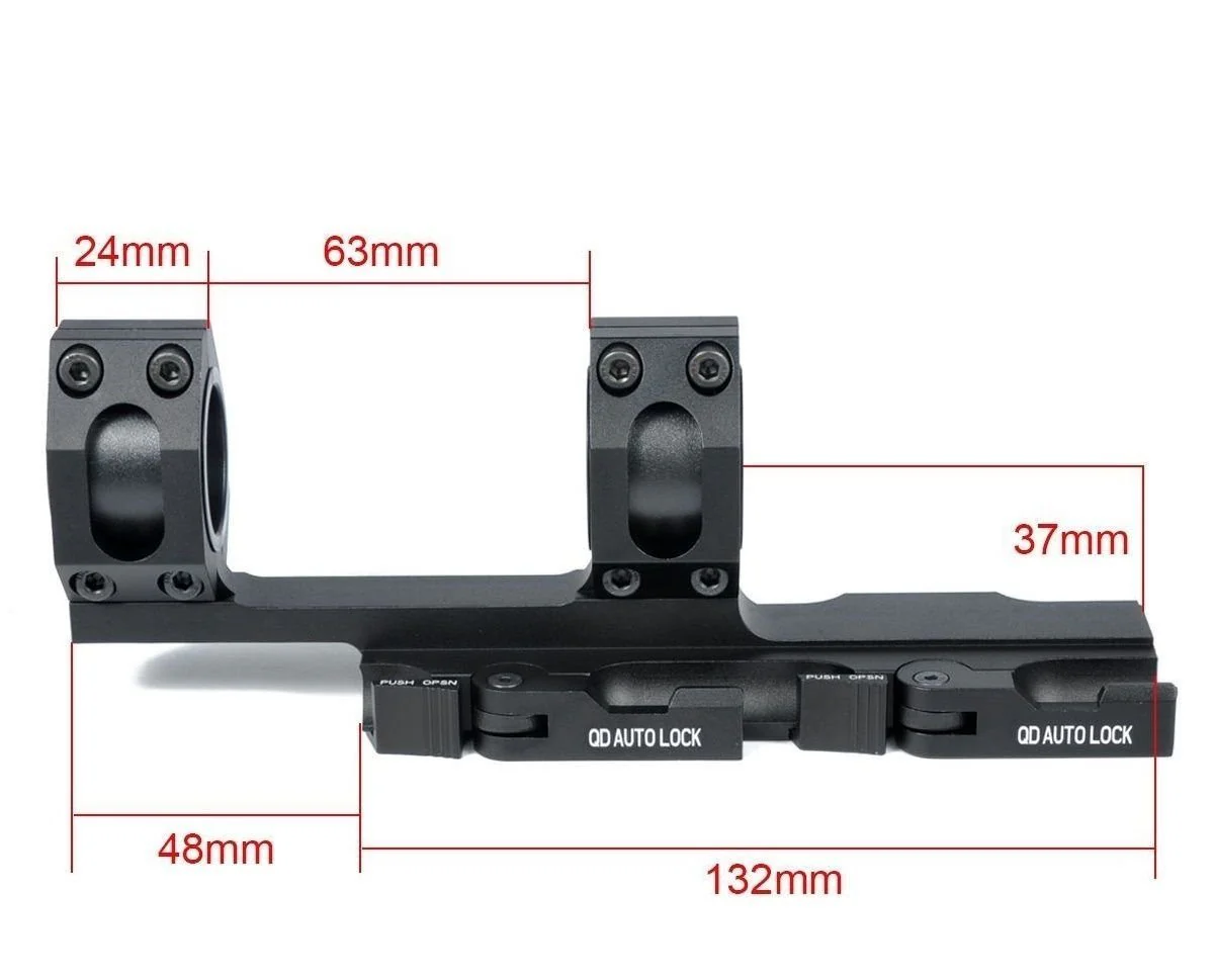 Extended QD Scope Rings Mount Top Rail Extended 30mm 1 inch Rings