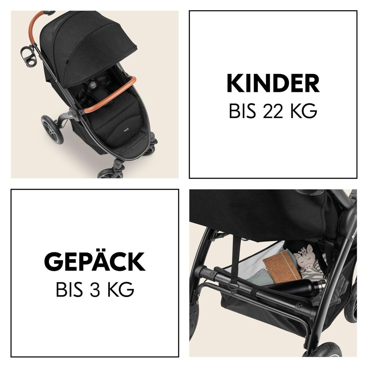 Kinder-Buggy UpTown Black - Melange Black