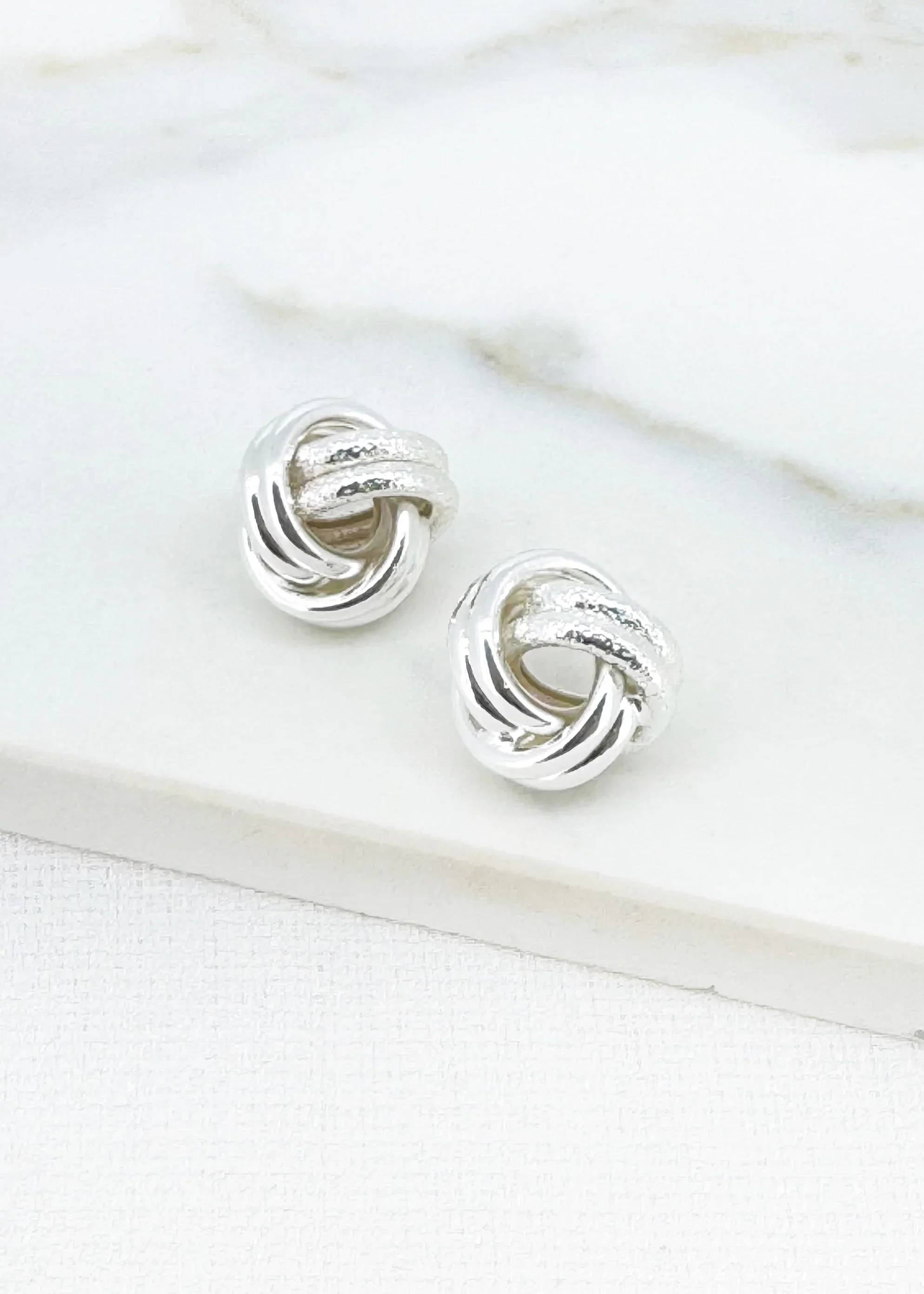 Envy Silver Knot Earrings