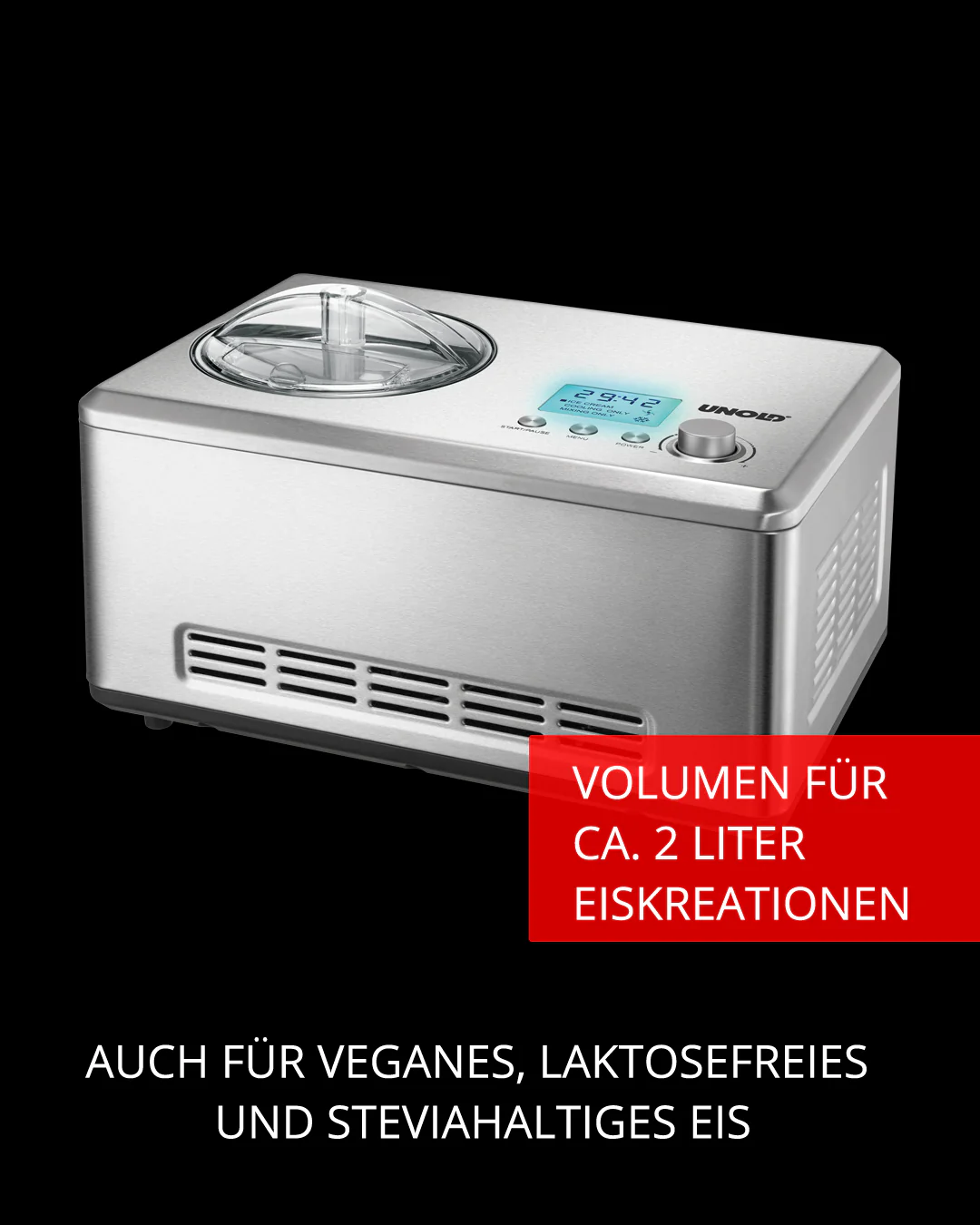 2025 Unold Macchina per Gelato Nobile con Libro del Gelato 2,0 L
