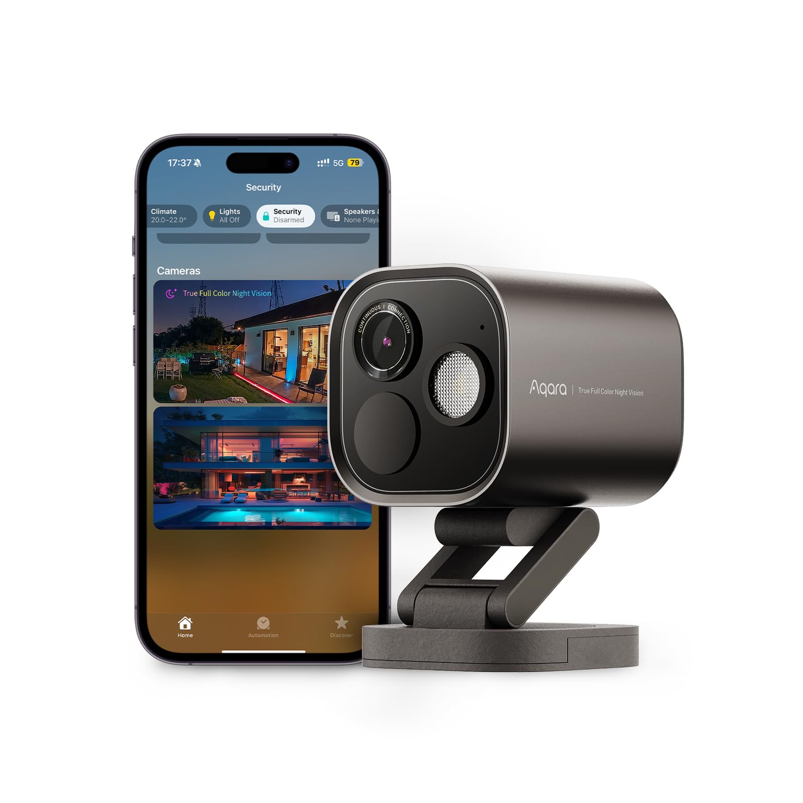Überwachungskamera Außen G5 Pro mit 4MP Echtfarb-Nachtsicht, 133° Weitwinkel und Dualband-WLAN in Grau