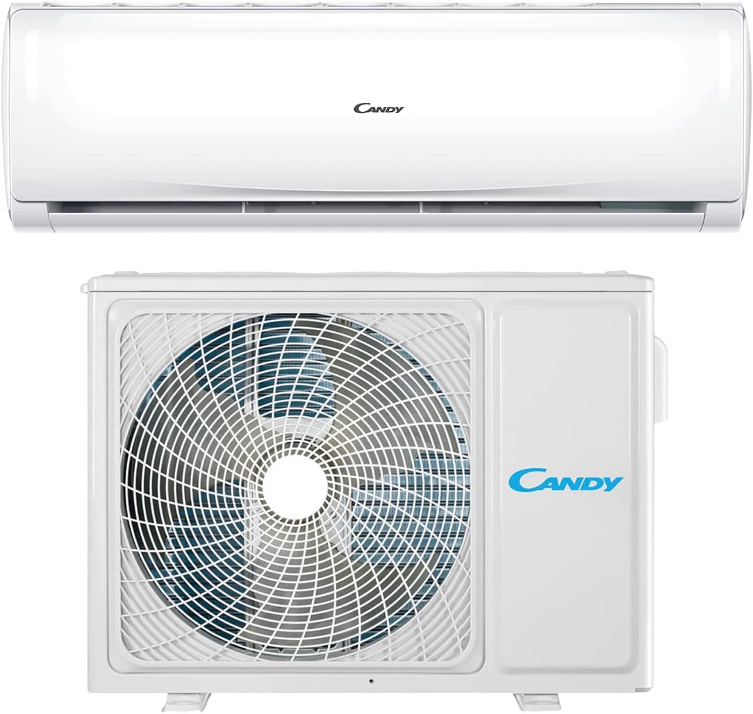 Candy, Condizionatore Smart Linea Pura, Climatizzatore Monosplit con Unità Esterna e Interna 18000 Btu, 28 dBA, con Pompa di Calore per Aria Calda, Self-Clean e Controllo da Remoto con App