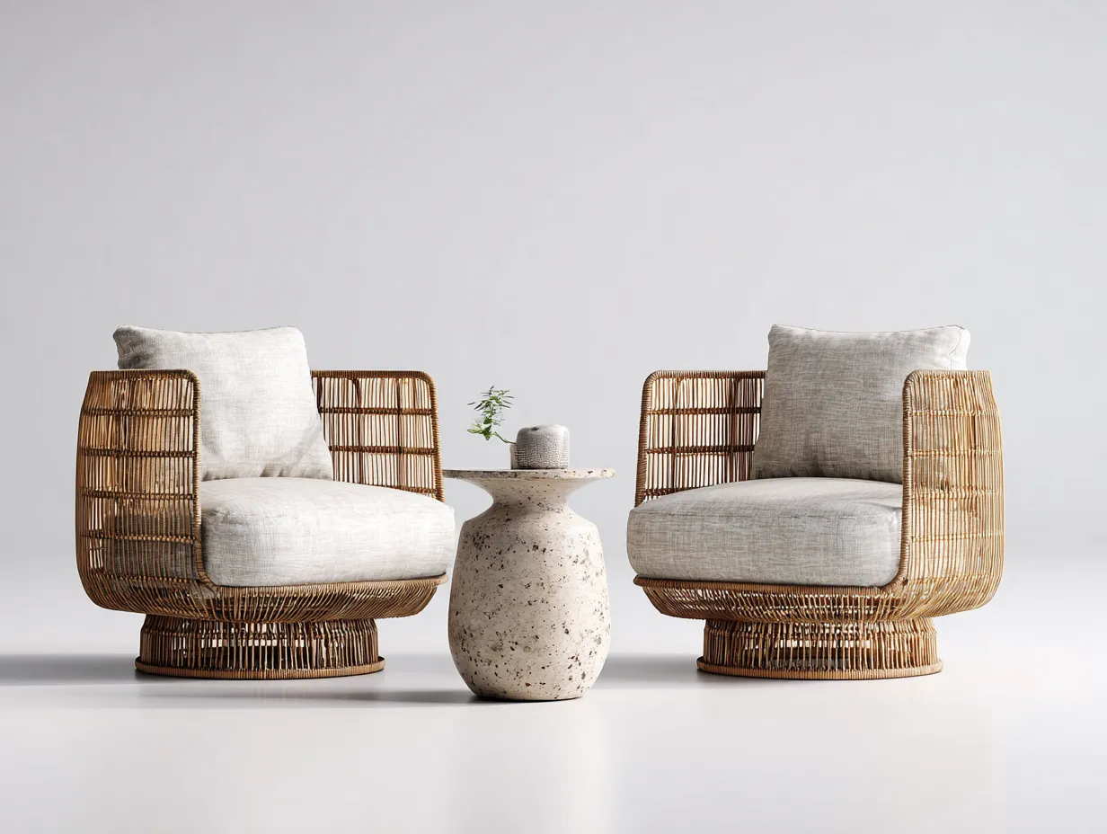 Divani da esterno-rattan-tessuto-pietra-92 x 80 x 76 cm-beige-naturale-stile moderno