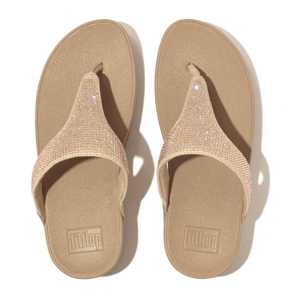 FitFlop Lulu Glitzer Latte Beige Zehensteg