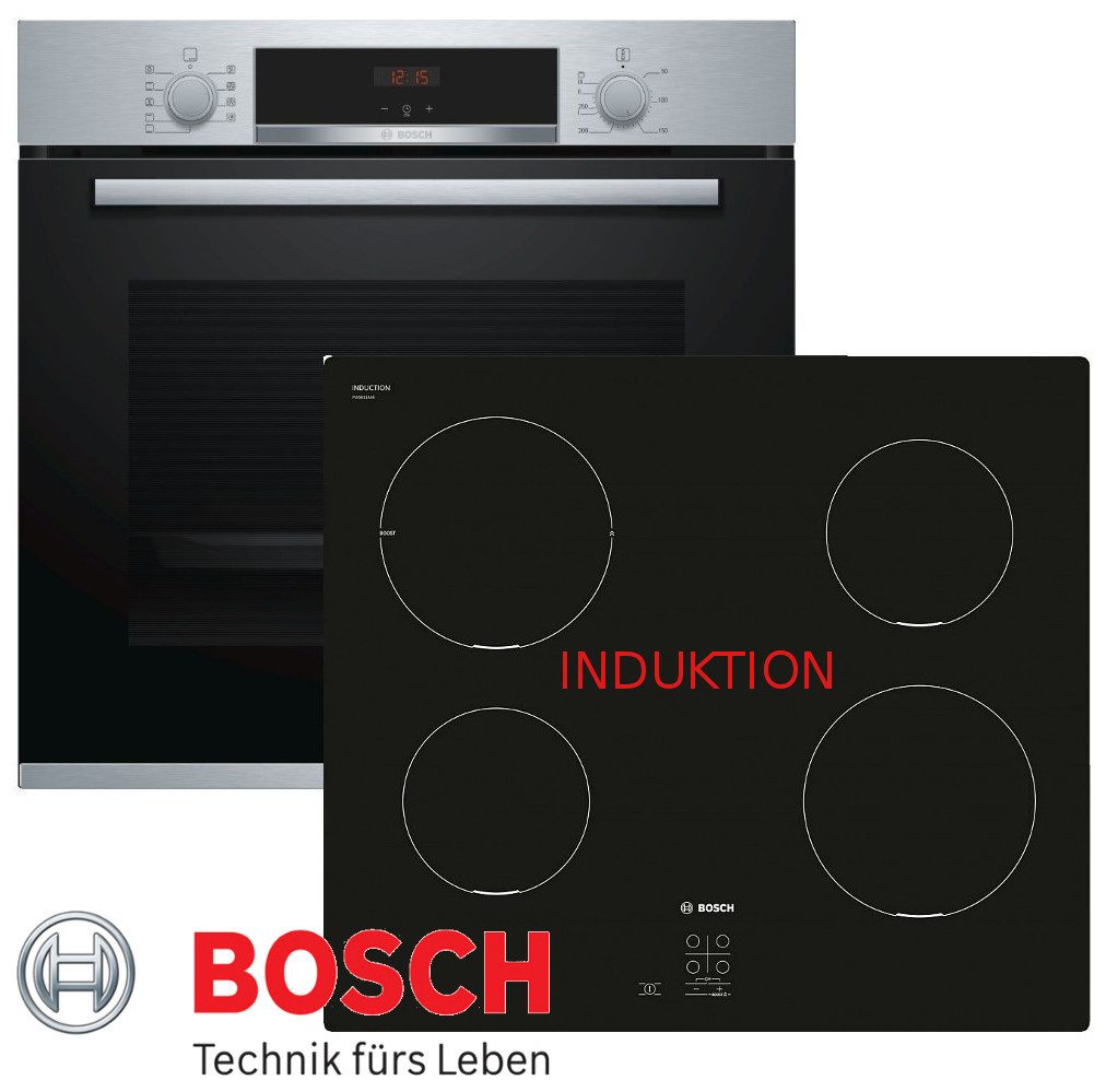 Induktions Herd-Set Autark Herd Einbau Backofen mit Teleskopauszug + Induktion Kochfeld