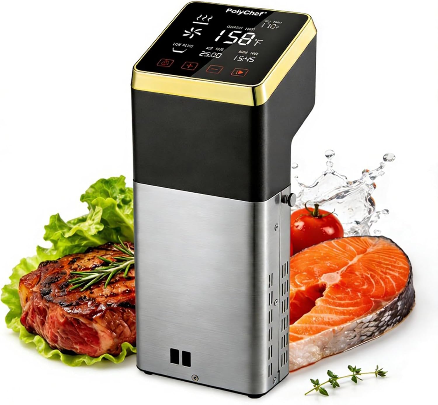 Sous Vide Cooker 1400W Commercial Immersion Circulator, Stainless Steel Precision Cooker with Large Touchscreen, Fast Heating, Precise Temperature Control & Timer, Powerful Pump, IPX7 Waterproof