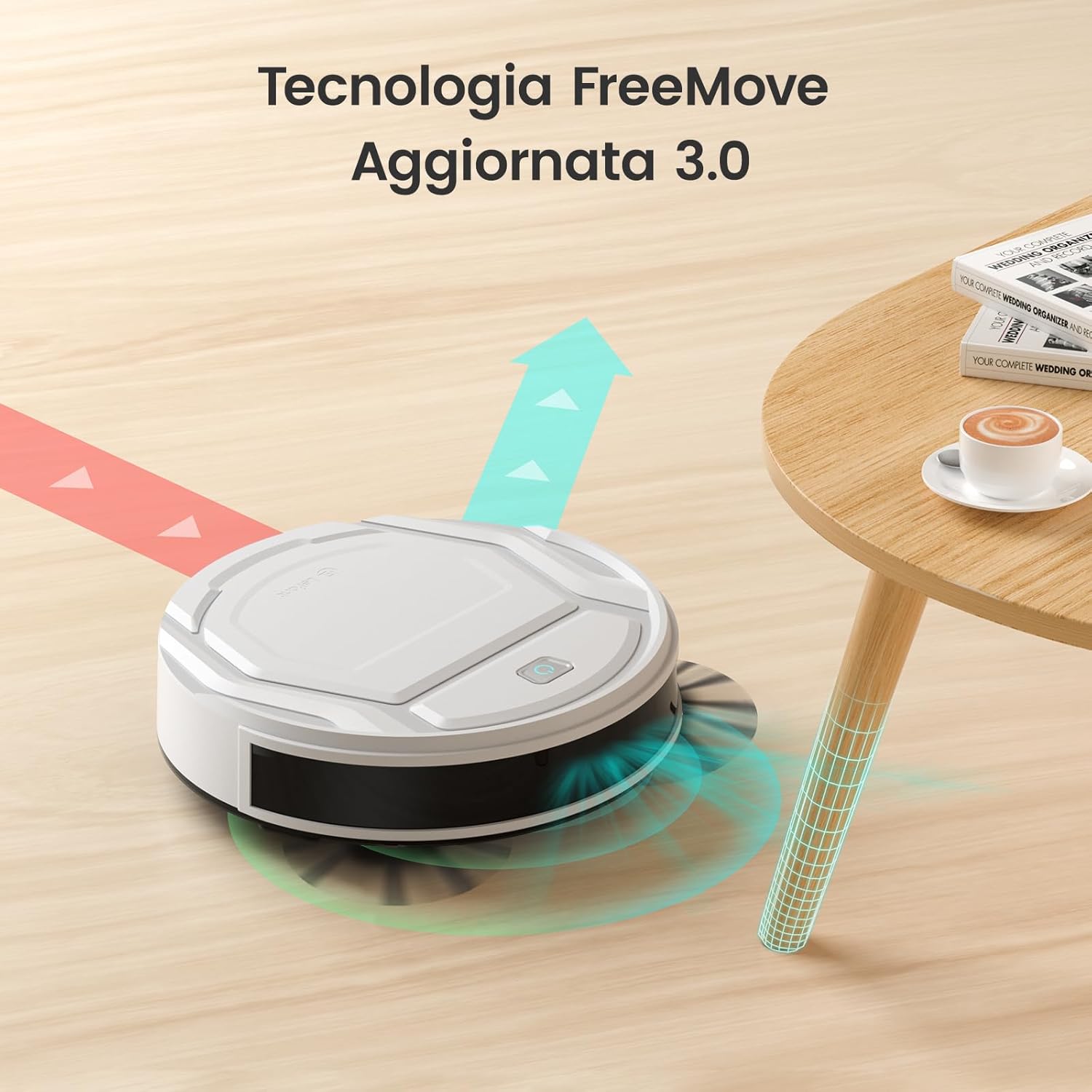 Lefant Robot Aspirapolvere con 2200Pa, Senza Grovigli,7,6cm Ultra Sottile,Autocaricante,Wi-Fi/App/Alexa,120 Minuti,6 Modalit脿 di Pulizia,Ideale per Peli di Animali Domestici,Pavimenti Duri M210-Pro