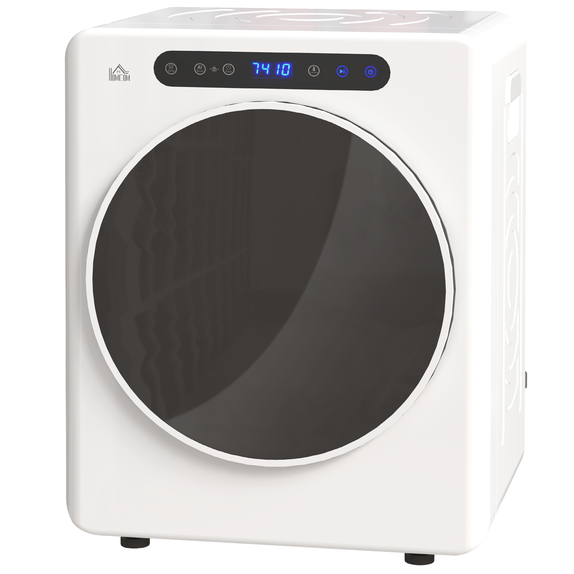 HOMCOM Wäschetrockner, 6 Programme, 40-60℃, 4 kg Kapazität, kompakt, Touch-Bedienung, Weiß