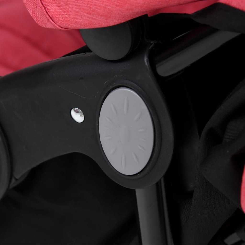 Kinder-Buggy aus Stahl, Leinen in Rot