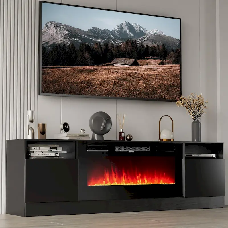 70 Fireplace TV Stand with 36 Electric Fireplace