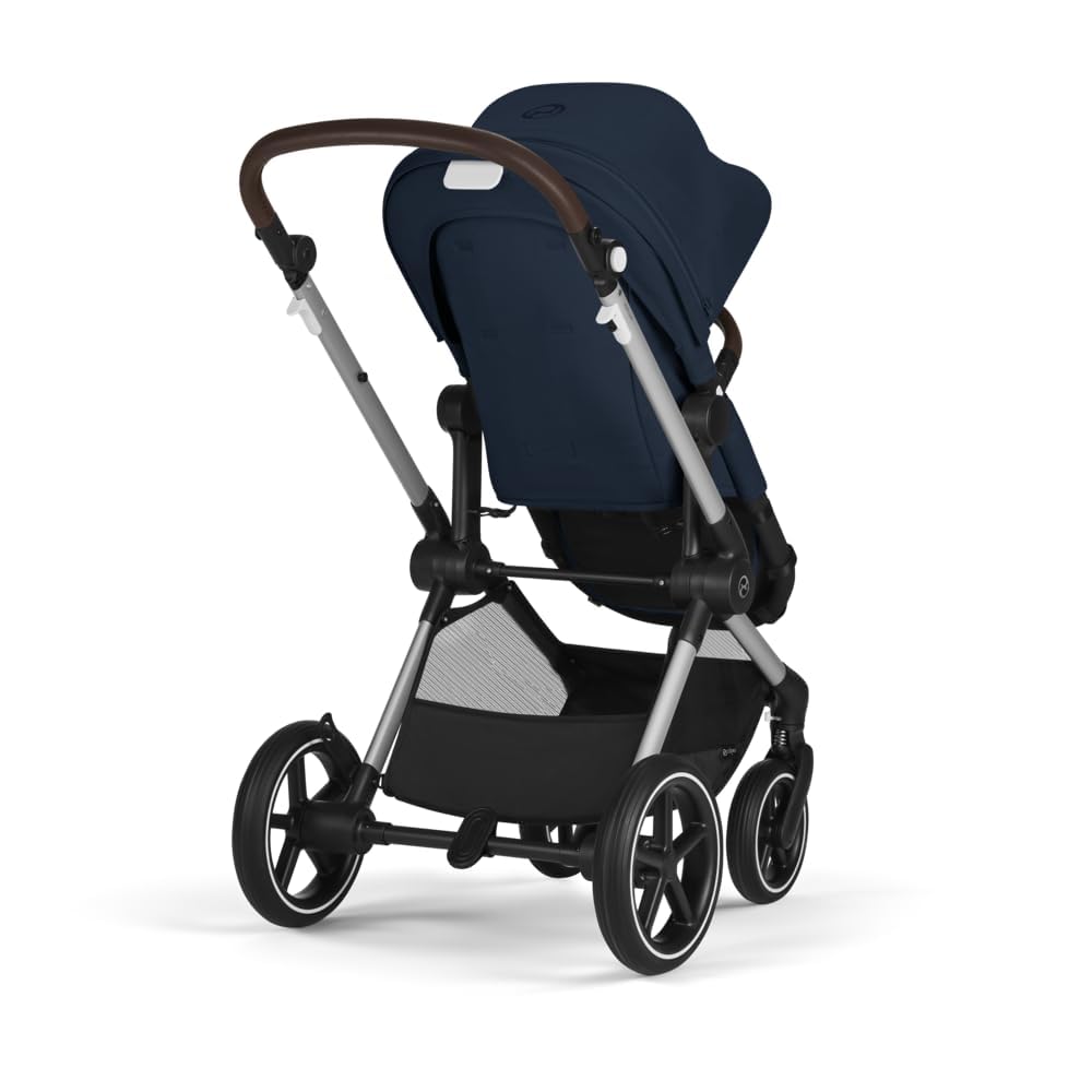 CYBEX Gold Kinderwagen EOS Lux 2-in-1, Reisesystem, Ab Geburt bis 22 kg (ca. 4 Jahre), Moon Black