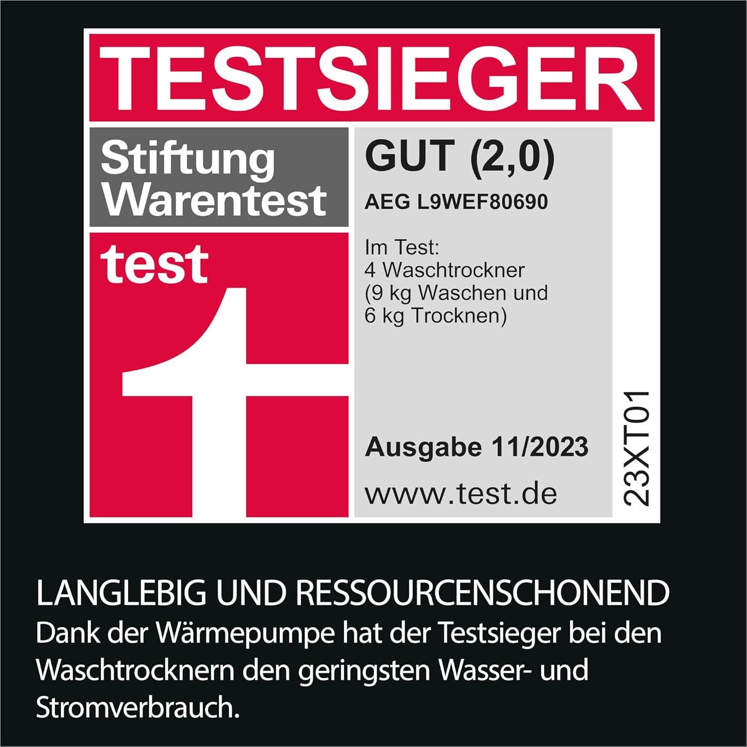 AEG L7WBA60680 Waschtrockner / DualSense - schonende Pflege / 8 kg Waschen / 5 kg Trocknen / D / energiesparend / Mengenautomatik / Nachlegefunktion / ProSteam - Auffrischfunktion / 1600 U/min