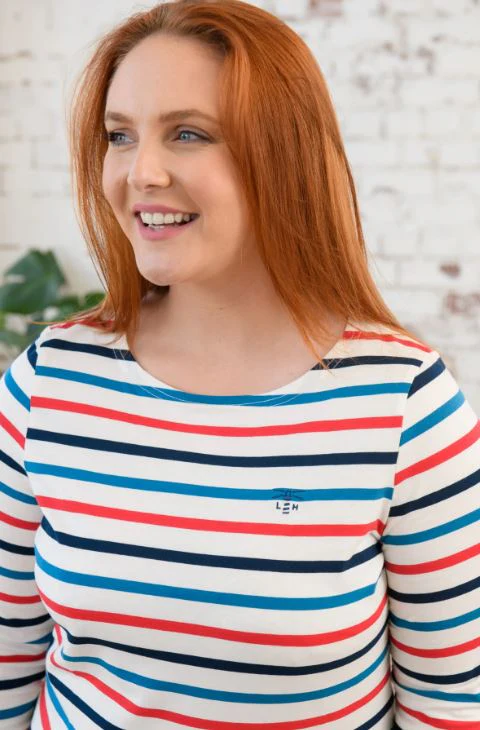 Lighthouse | Causeway Striped Top | Red / Teal