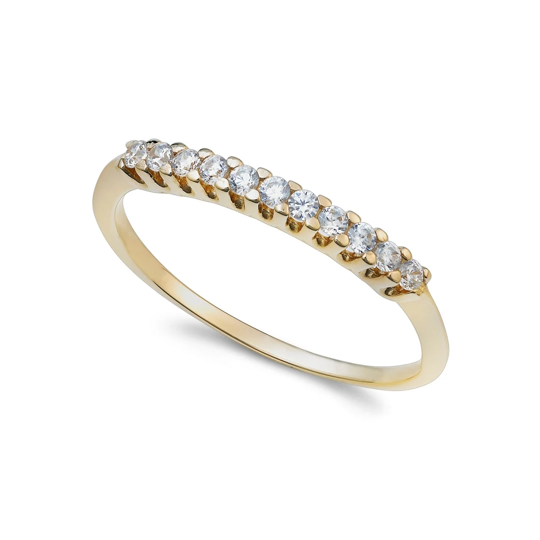 Anello Ambrosia Gioielli fedina in oro giallo e zirconi AAZ 143 G