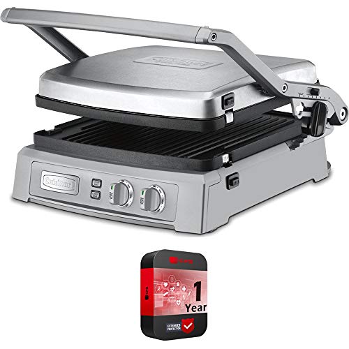 Cuisinart Griddler Deluxe Brushed Stainless (GR 150) with 1 YR CPS Enhanced Protection Pack: Home & Kitchen
