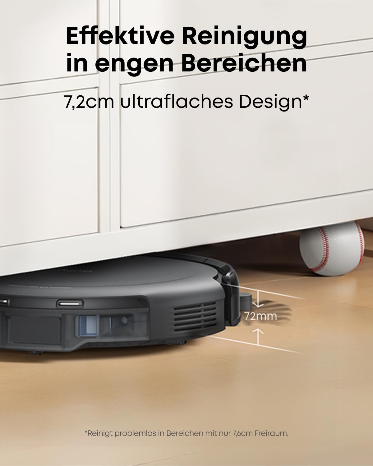 Saugroboter mit automatischer Absaugstation, 4000 Pa Saugkraft, 7,2 cm flach, für Tierhaare
