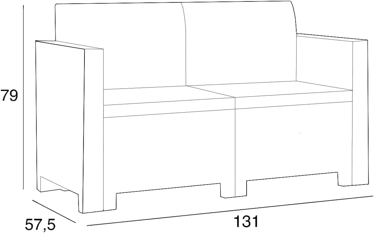 BICA 9067 Nebraska 4-Seater Living Room Set, White, 281 x 155 x 79 cm