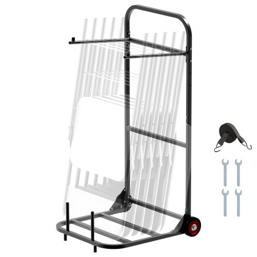VEVOR Stuhlkarre Klappstuhl-Rack-Wagen für 10 Stühle 45kg 1100x565x 580mm