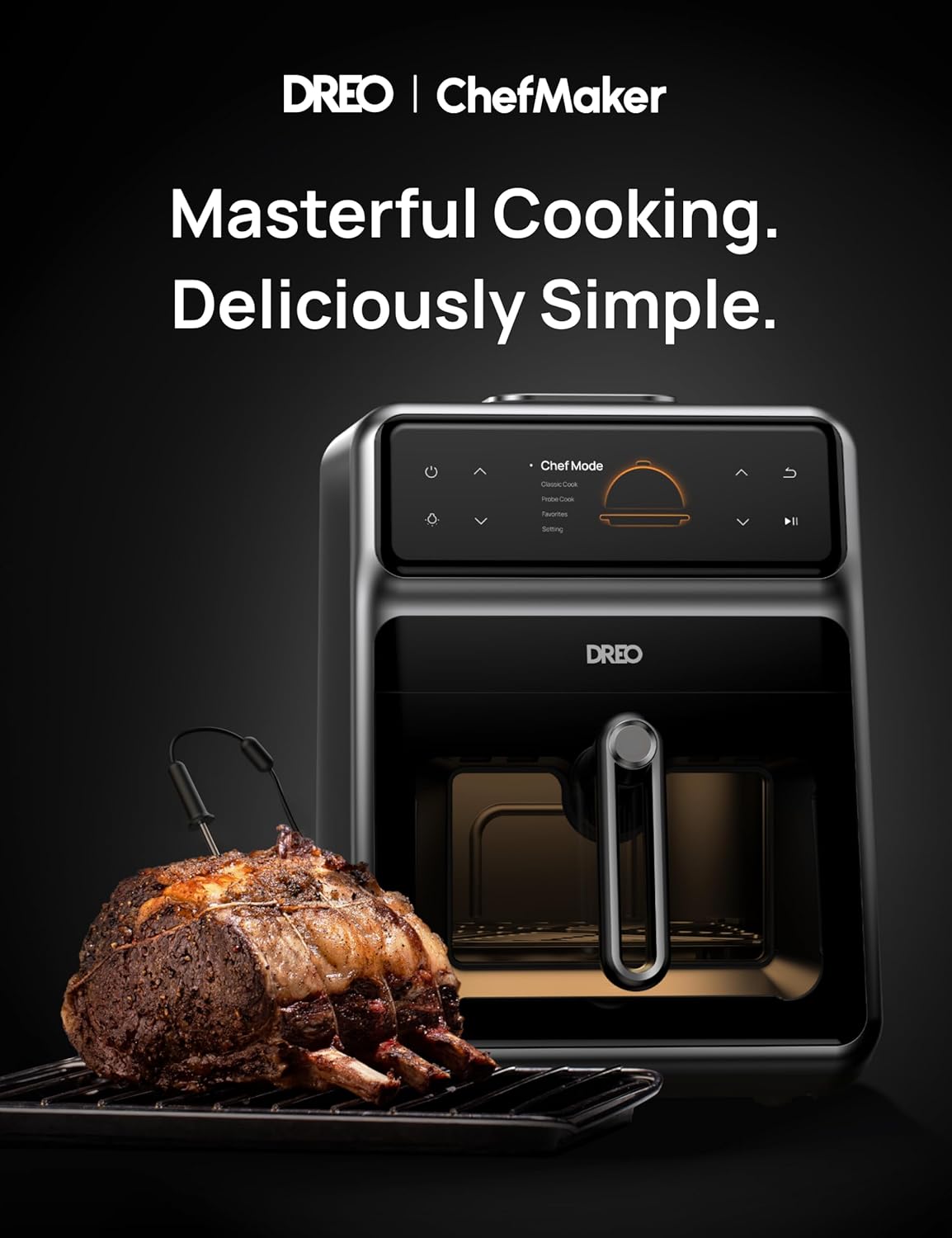 Dreo ChefMaker Combi Fryer, Smart Air Fryer, 6QT, Cook Probe