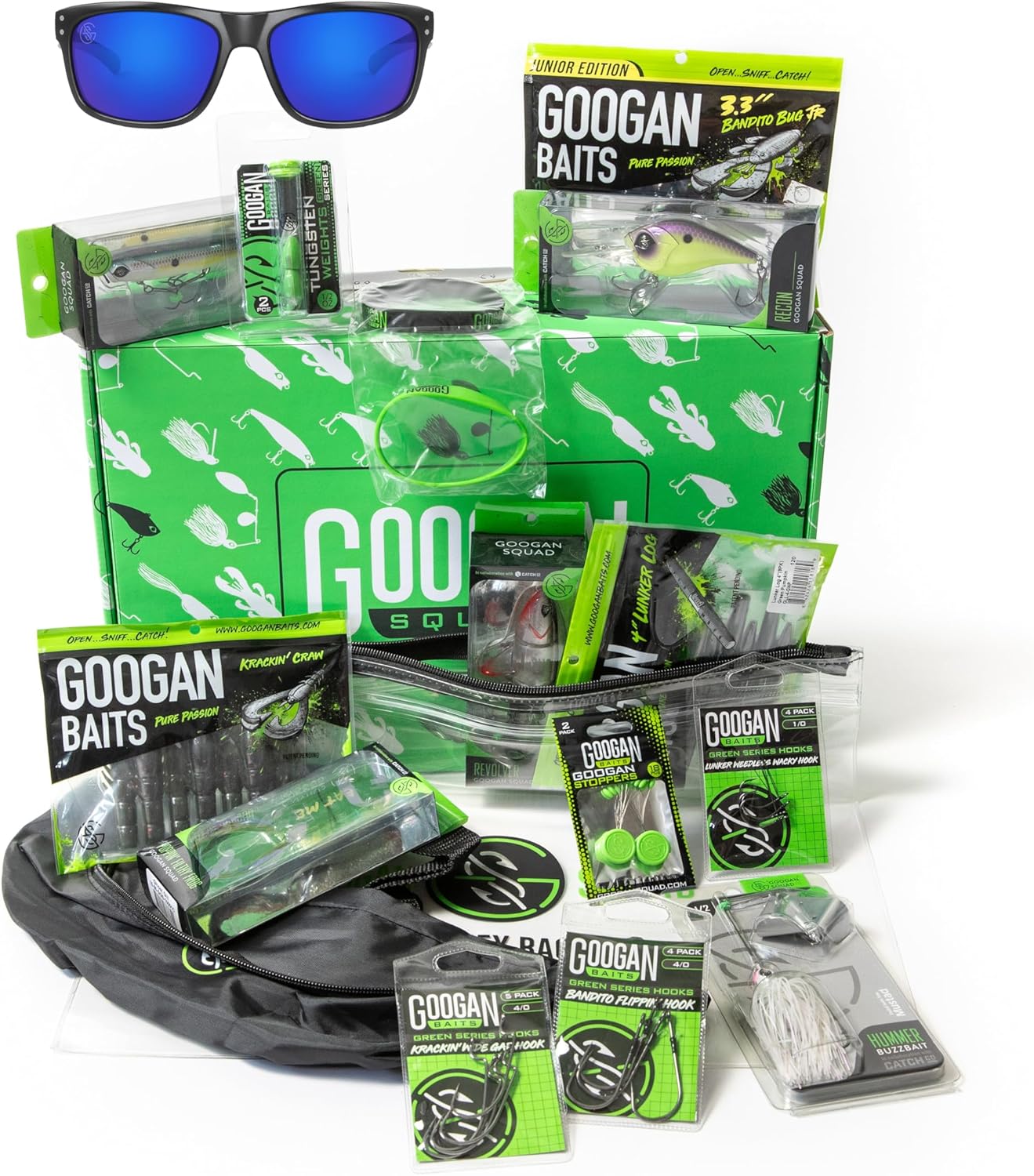GOOGAN Squad Mega Mondo Kit - Premium Barsch Angelköder Sortiment für Großmaul- & Kleinmaulbarsche