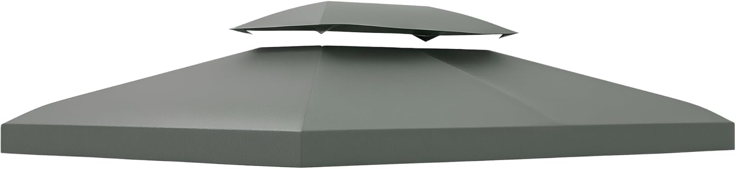 Outsunny Copertura per Gazebo da Giardino Tetto Sostitutivo Anti-UV Impermeabile in Poliestere 3x4m, Beige Scuro