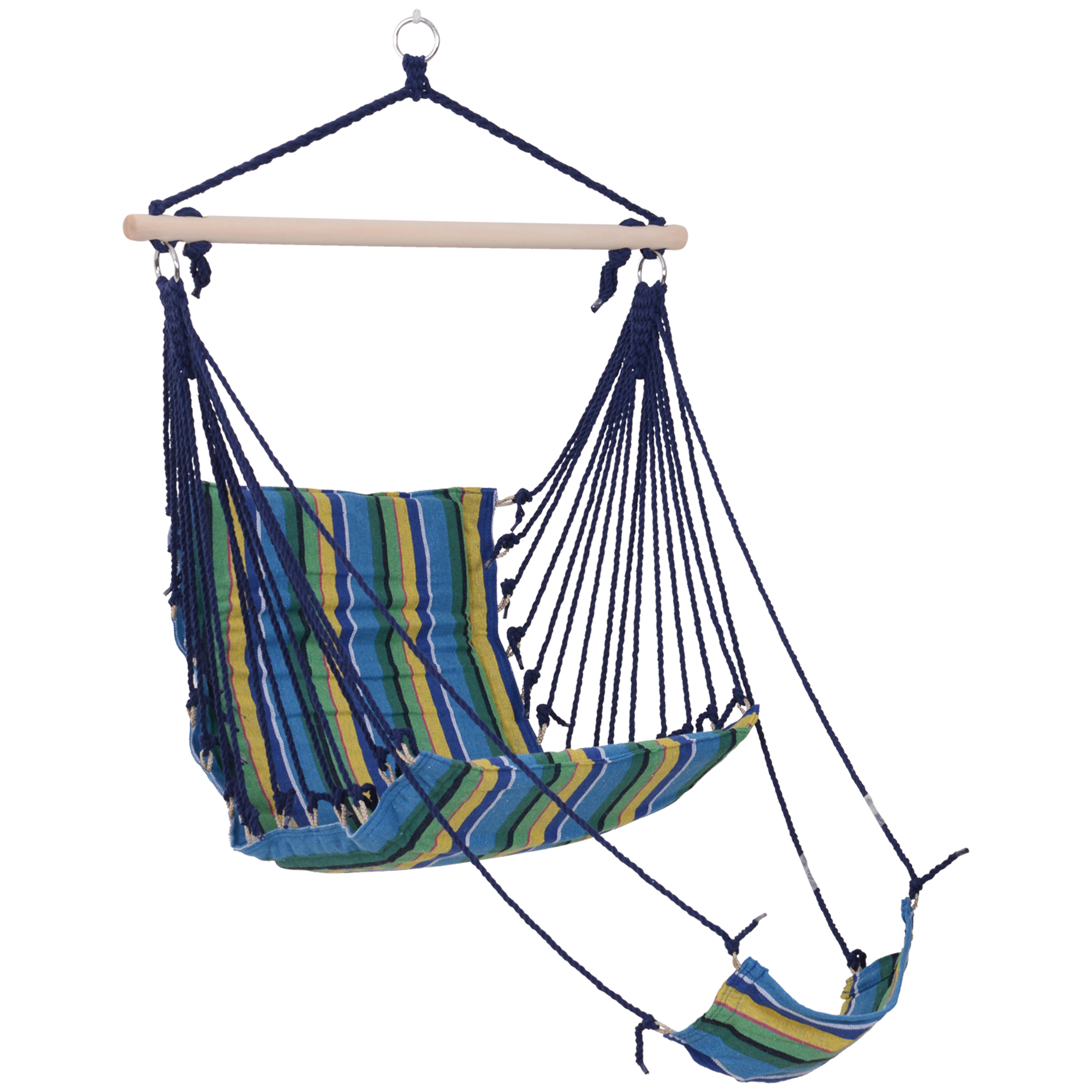 Outsunny Hängesessel-Hängematte für unterwegs Atmungsaktiver tragbarer Hängesessel in den Maßen 58L x 43B x 71H cm Baumwolle Polyester Bunt