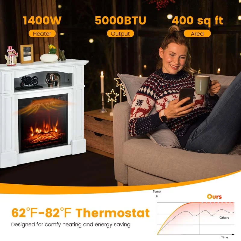 32 inch Electric Fireplace Mantel