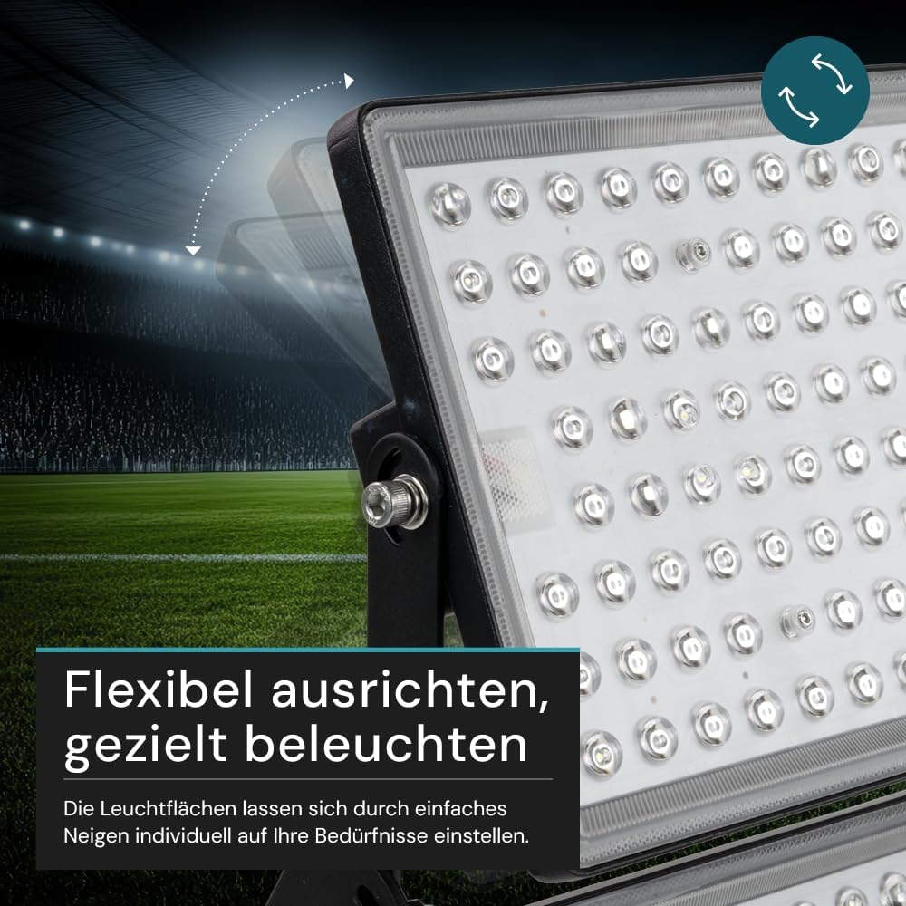 LUXULA LED Strahler Außen 500W 4000K Neutralweiß - 67.500lm extrem hell - IP65 Aussenbeleuchtung Wand Baustrahler Flutlicht für Baustelle, Sportplatz, Industrie, Gewerbe