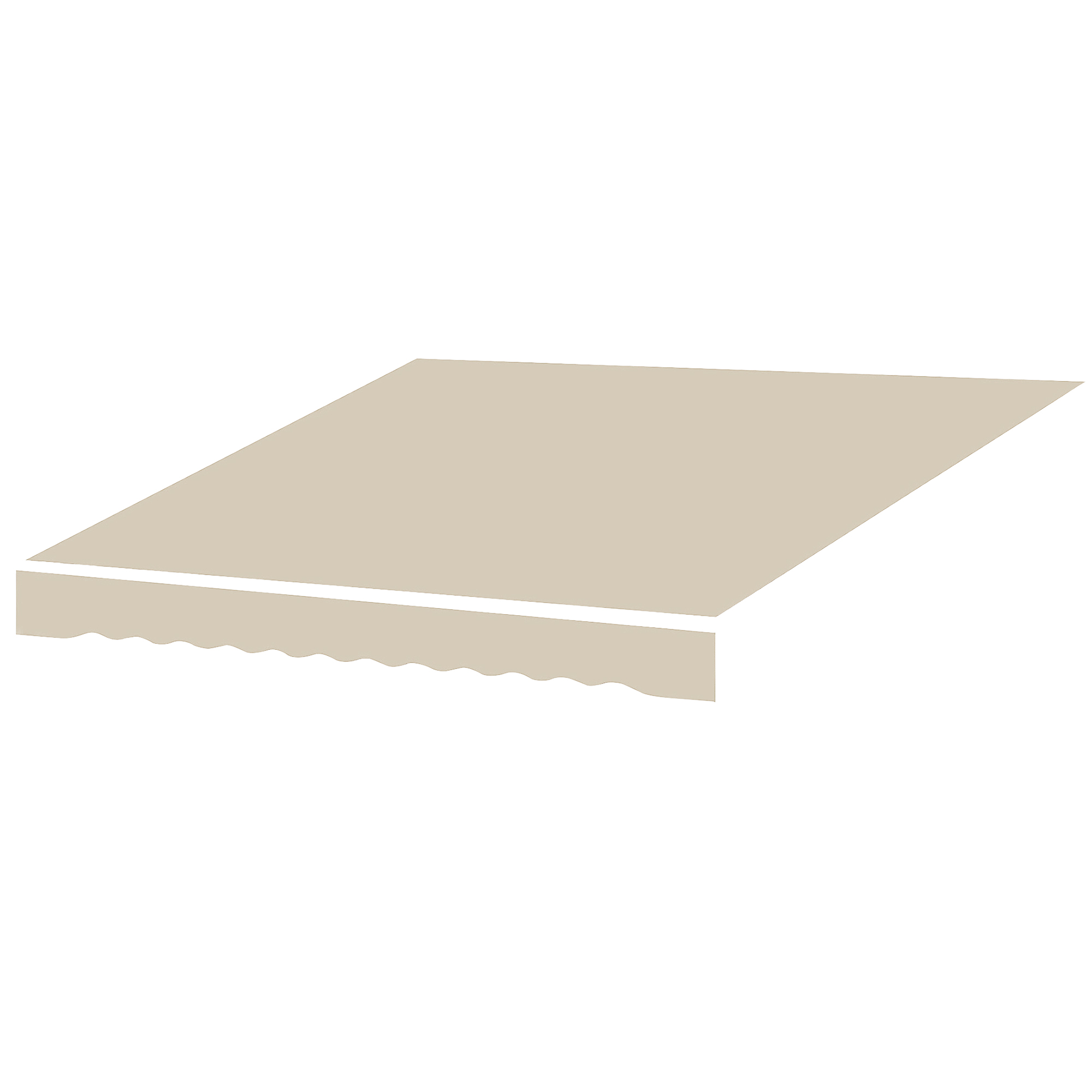 Outsunny Ersatzmarkise Markise Wellenlambrequin aus hochdichtem 280 g/m² UV-Schutz 2,82 x 2,4 m Creme